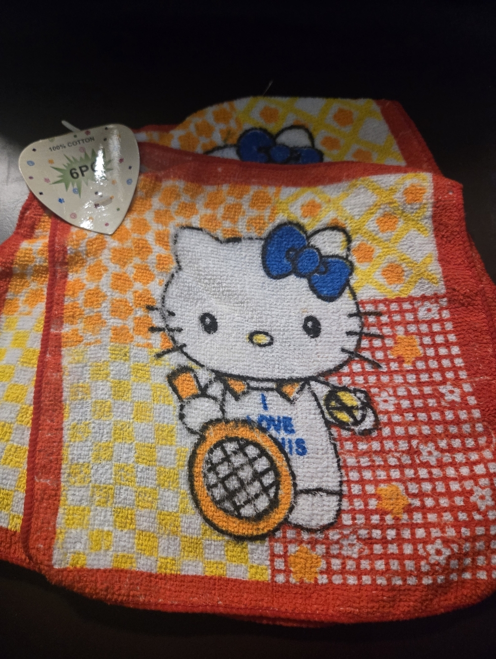Hello Kitty 100% Cotton Mini Hand Towels Set of 4 Washcloths